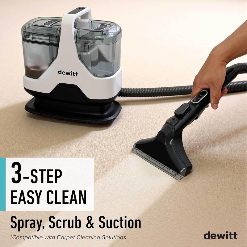DeWitt Spot Genie Pro Portable Carpet Cleaner Machine, Upholstery Cleaner – Lightweight 7.7lb Pet Stain & Odor Remover with 4 Cleaning Tools, Compact Design for Home, Car, and Furniture - Image 3